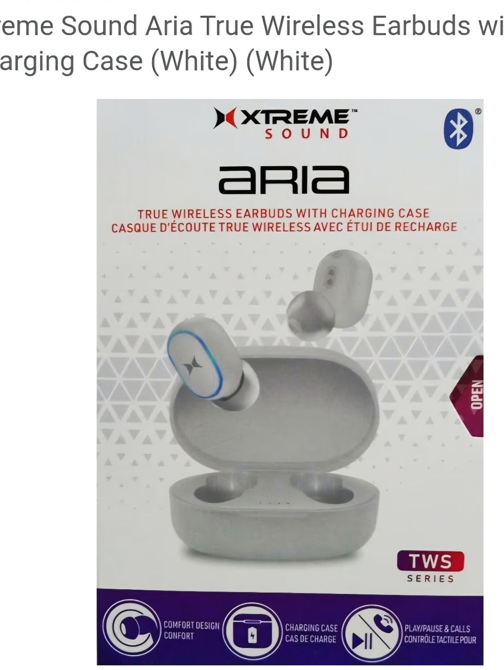 Xtreme Sound Aria True Wireless Earbuds - White New In Box
